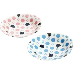 Dishware>Polka Dots & Cats Mino Ware Curry Plate Set