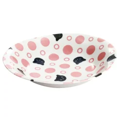 Dishware>Polka Dots & Cats Mino Ware Curry Plate Set