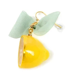 Jewelry & Hair Accessories>Q-pot. Lemon Ribbon Pierced Earring