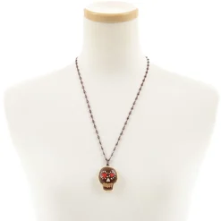 Q-pot. Parlor Skull Chocolat Necklace
