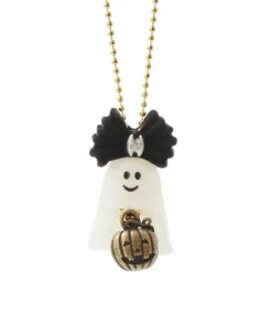 Jewelry & Hair Accessories>Q-pot. Petit Ghost Sheets Necklace / Black Bat Charm / Jack-o-lantern Charm Set