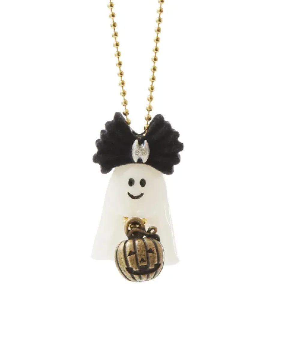 Jewelry & Hair Accessories>Q-pot. Petit Ghost Sheets Necklace / Black Bat Charm / Jack-o-lantern Charm Set
