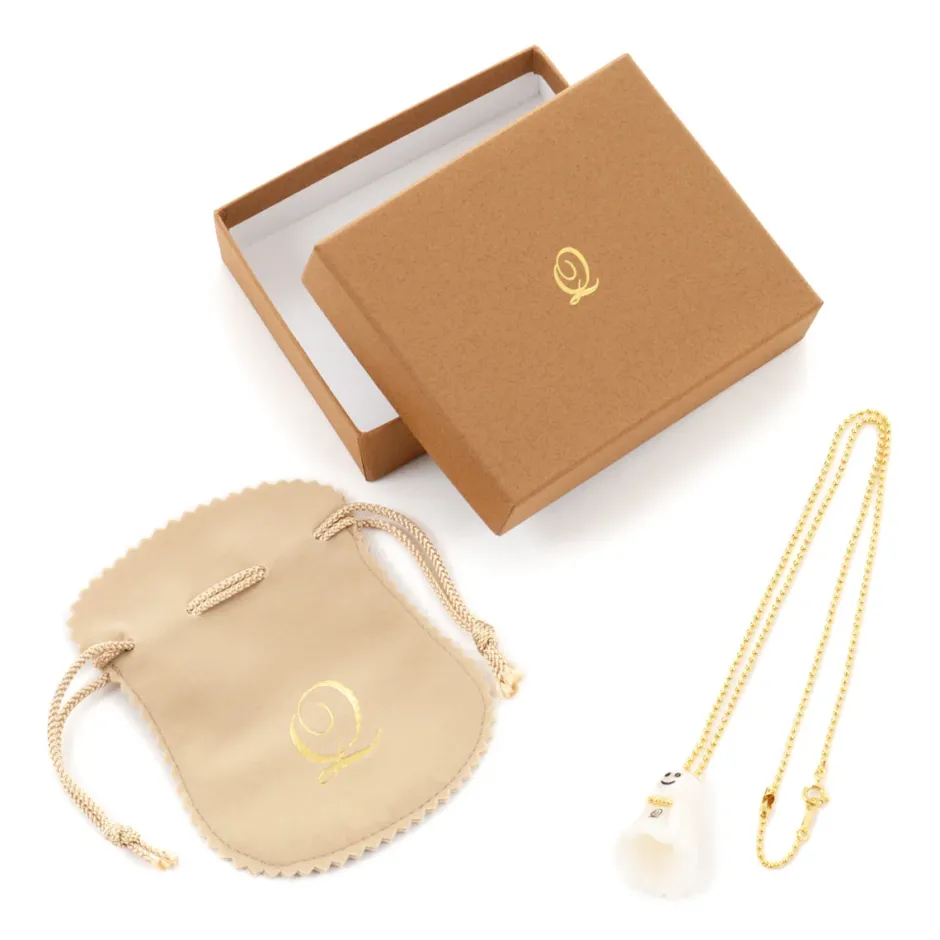 Q-pot. Petit Ghost Sheets Necklace / White Veil Charm / Q Hatchet Charm Set Discount