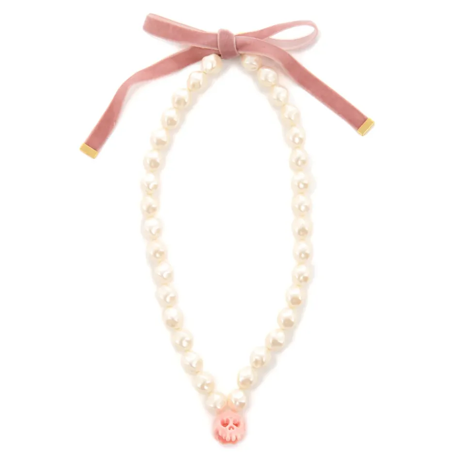 Q-pot. The Skull Fell in Love Pearl Necklace Online