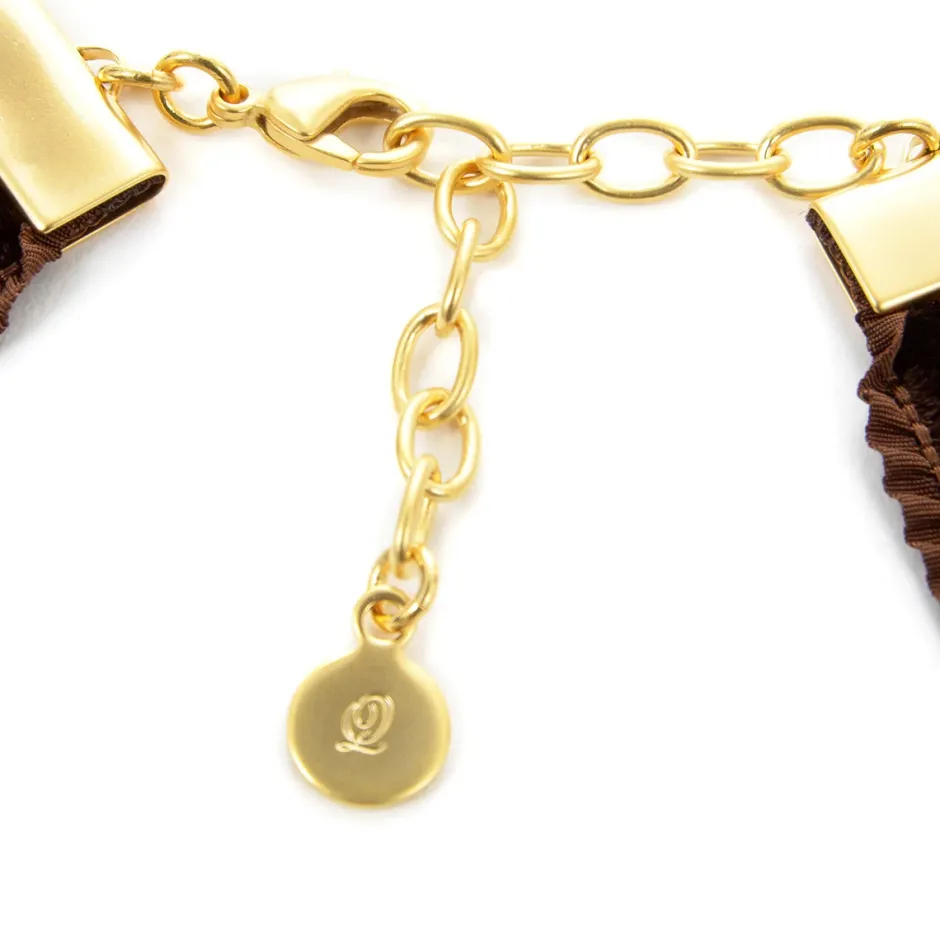 Jewelry & Hair Accessories>Q-pot. Velvet Ribbon Choker w/ Amour Rouge Chocolate Charm