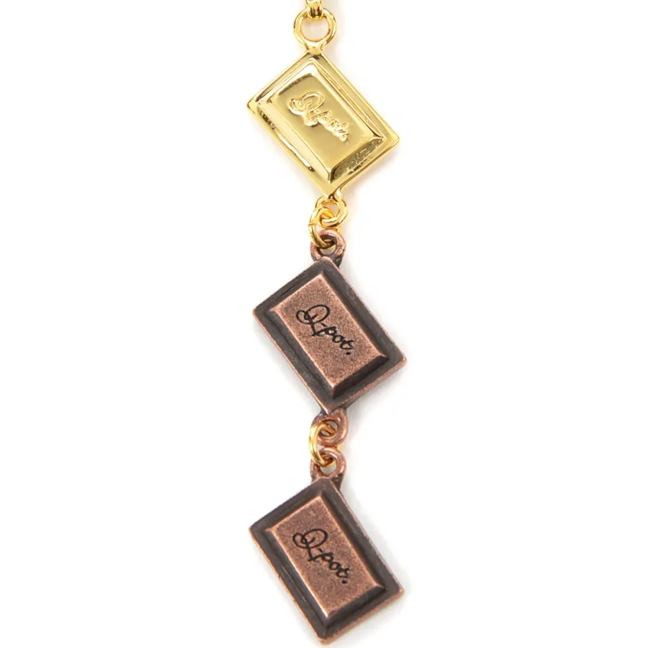 Jewelry & Hair Accessories>Q-pot. Velvet Ribbon Choker w/ 3-Piece Chocolate Charm Set