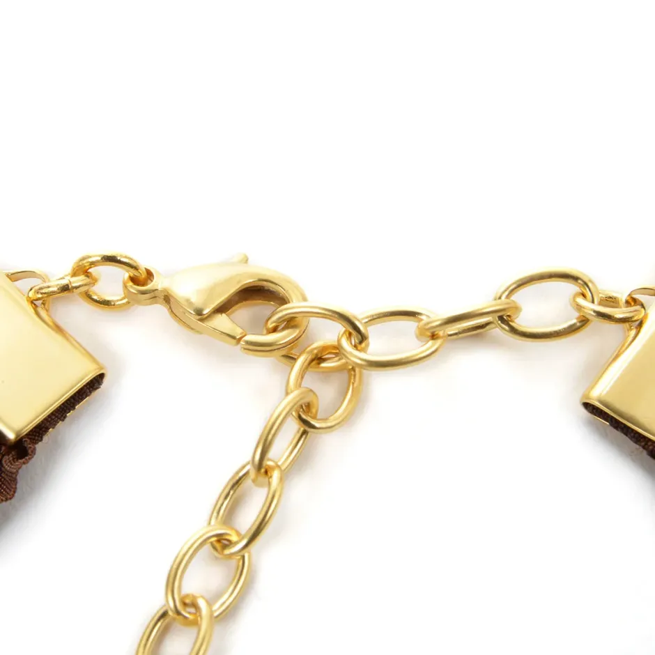 Jewelry & Hair Accessories>Q-pot. Velvet Ribbon Choker w/ 3-Piece Chocolate Charm Set