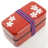 Red Maki-e Cherry Blossom 2-Tier Bento Box New