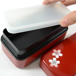 Red Maki-e Cherry Blossom 2-Tier Bento Box New