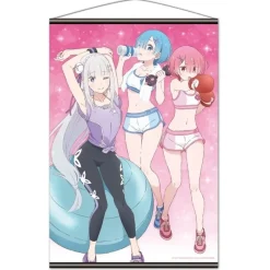 Tapestries>Re:Zero -Starting Life in Another World- B2 Tapestry Emilia & Rem & Ram