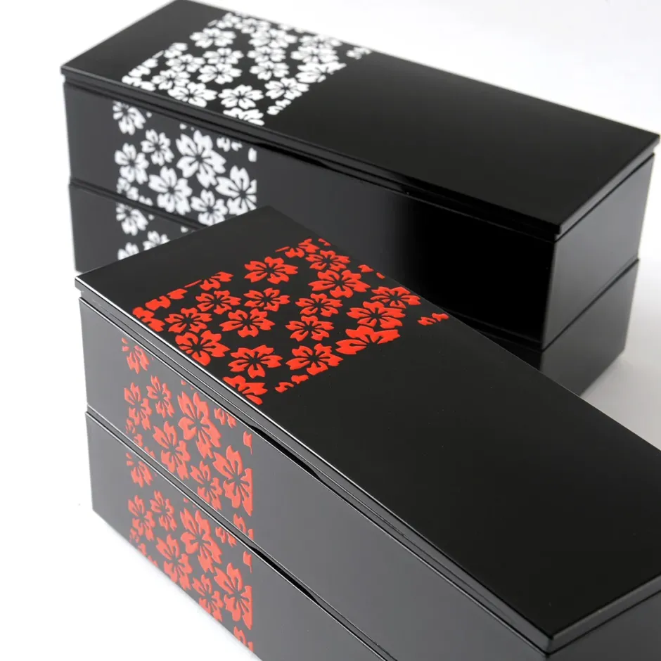 Sakurako Slim Square 2-Tier Bento Box New