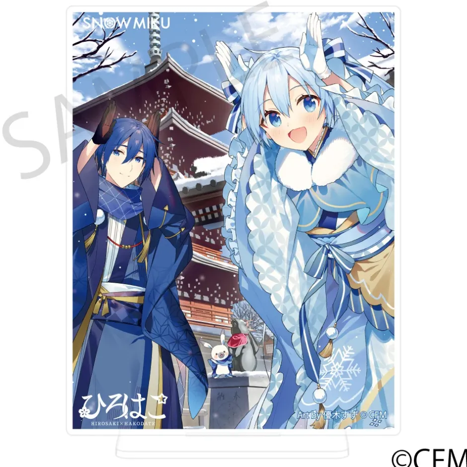 Snow Miku x Hirohako Silver-backed Acrylic Plate Hirosaki Art by Yuuki Suzu Sale