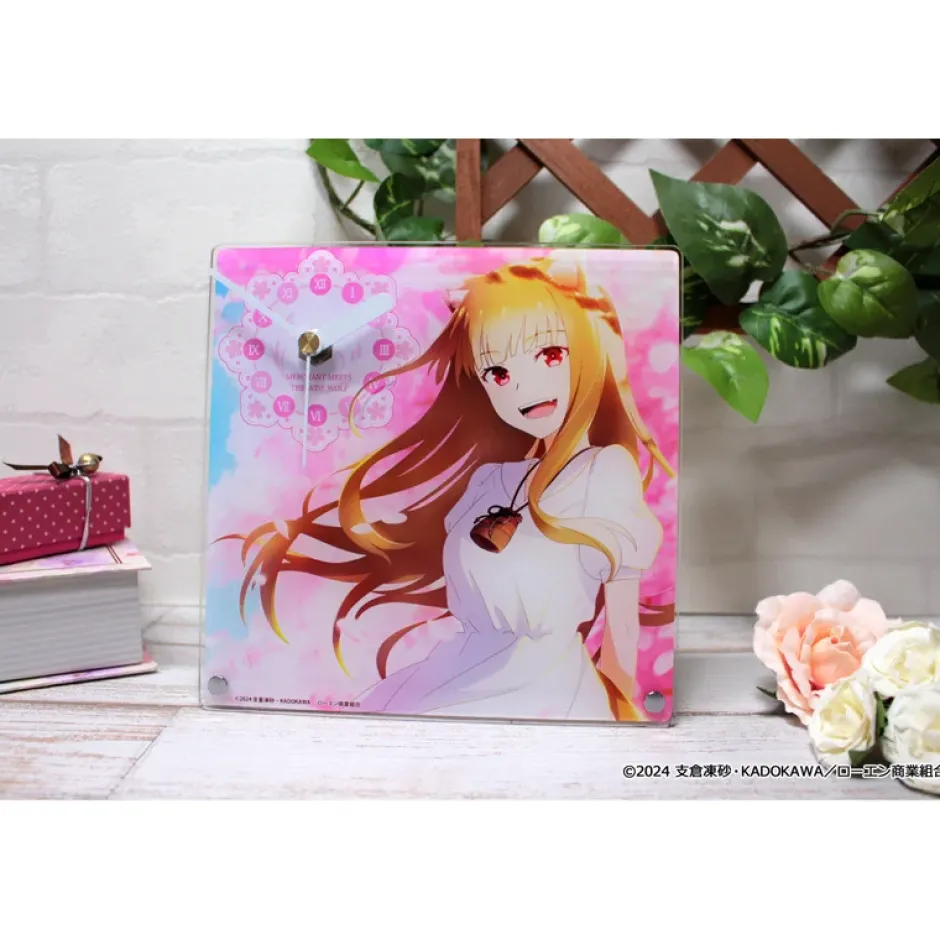 Home Goods>Spice and Wolf: Merchant Meets the Wise Wolf Acrylic Table Clock