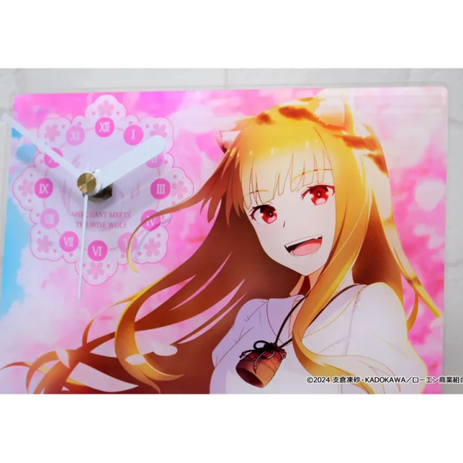Home Goods>Spice and Wolf: Merchant Meets the Wise Wolf Acrylic Table Clock