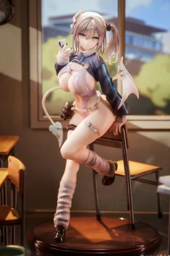 Bishoujo Figures|Scale Figures>sune Illustration Silent Gal Succubus Yuki Shinomiya 1/6 Scale Figure w/ Bonus: Clear Bookmarks & Printed Sign Shikishi