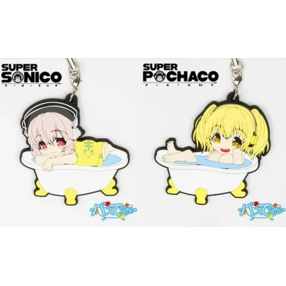 Smartphone Straps>Super Sonico & Super Pochaco Rubber Bath Straps