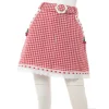 Bottoms>Swankiss Cherry Motif Gingham Skirt