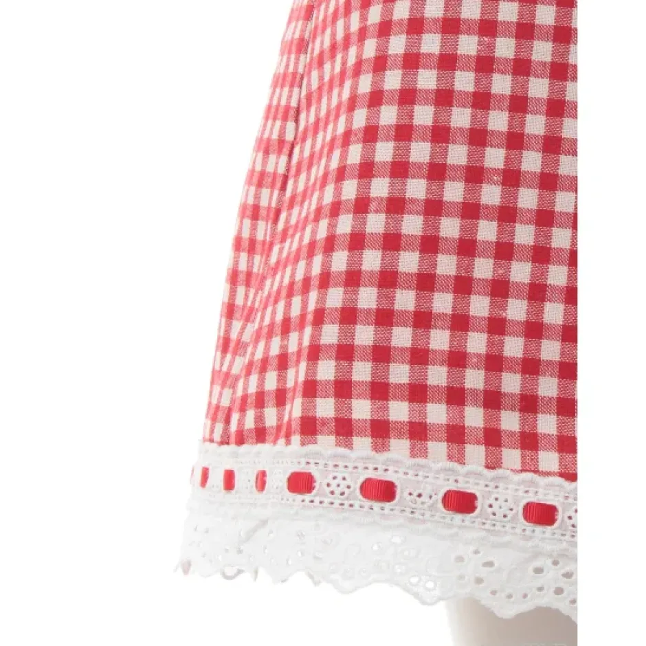 Bottoms>Swankiss Cherry Motif Gingham Skirt
