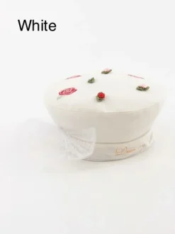 Swankiss Dot Ribbon Tulle Beret Sale
