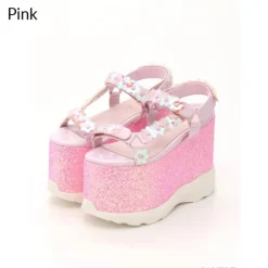Swankiss Lamé Flower Sandals Hot
