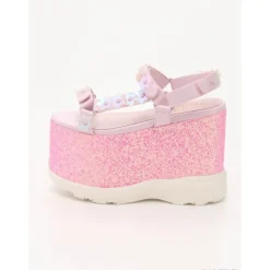 Swankiss Lamé Flower Sandals Hot