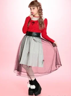 Bottoms>Swankiss Rose & Heart Leopard Print Skirt