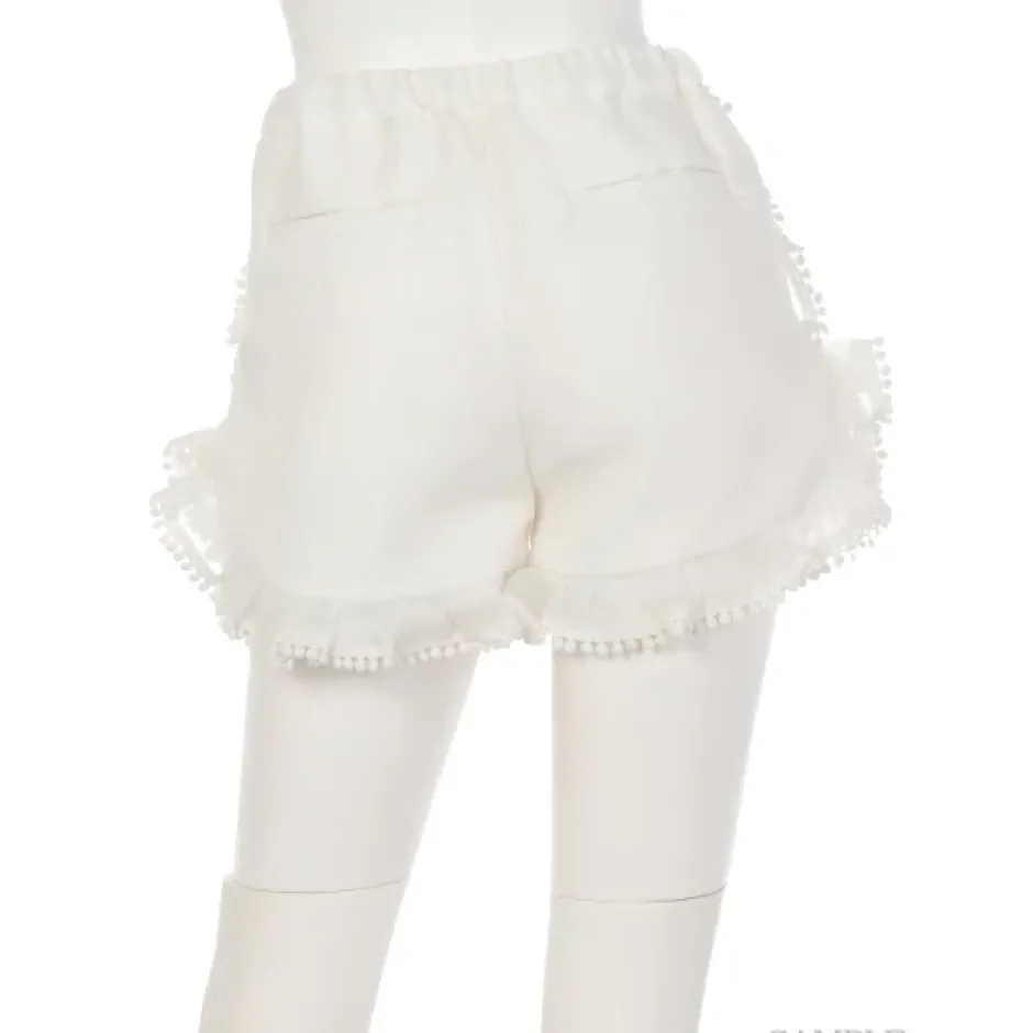 Swankiss Ruffled Organdy Shorts New