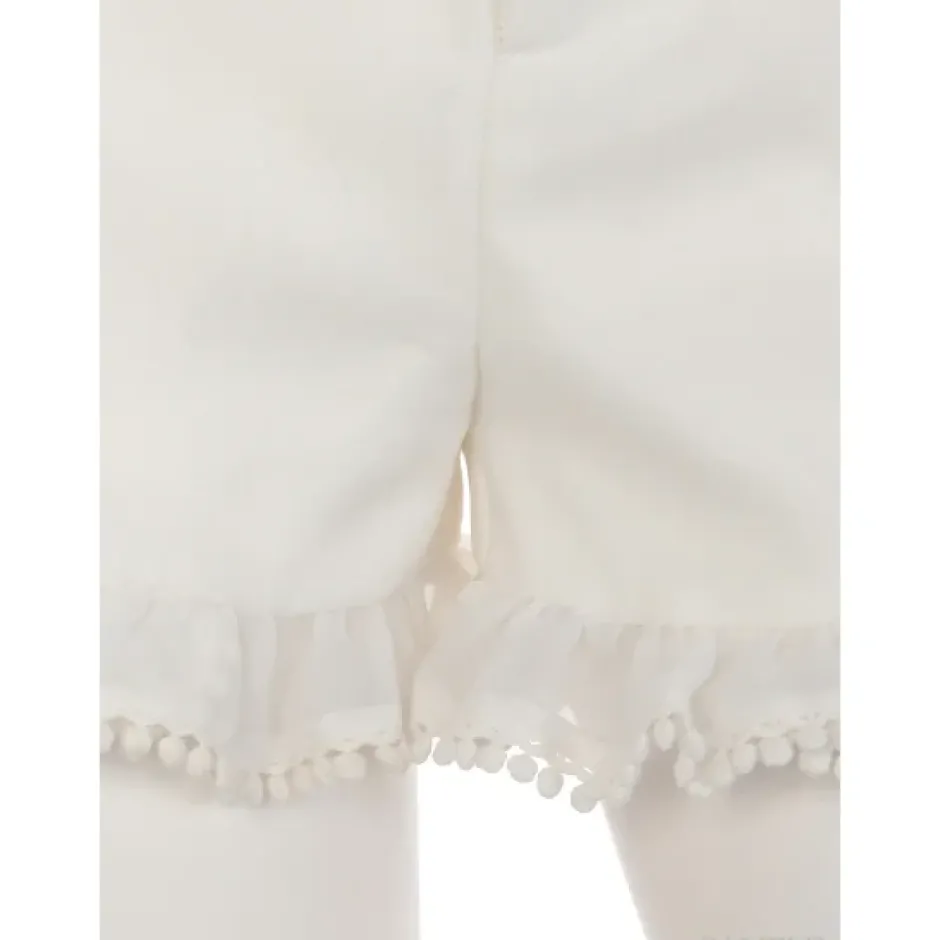 Swankiss Ruffled Organdy Shorts New