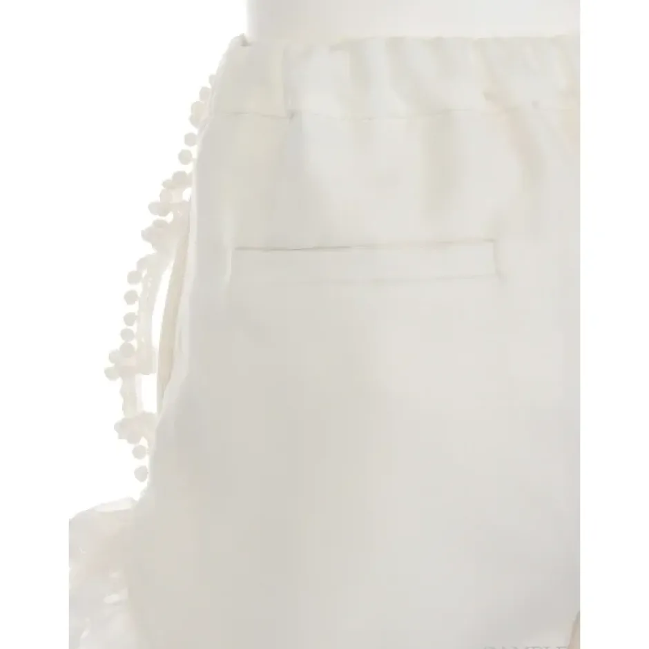 Swankiss Ruffled Organdy Shorts New