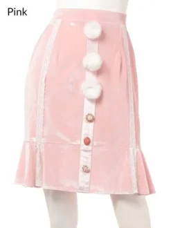 Swankiss Velour Bonbon Tight Skirt Discount