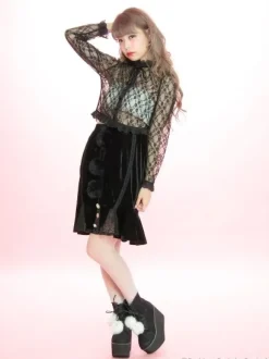 Swankiss Velour Bonbon Tight Skirt Discount