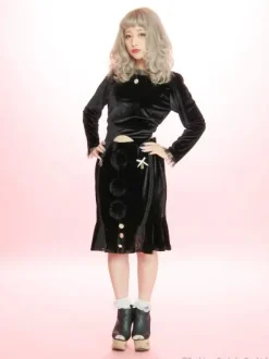 Swankiss Velour Bonbon Tight Skirt Discount