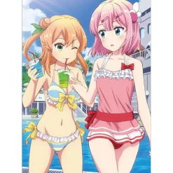 The Demon Girl Next Door Season 2 A3-Size Fabric Poster Momo & Mikan Best
