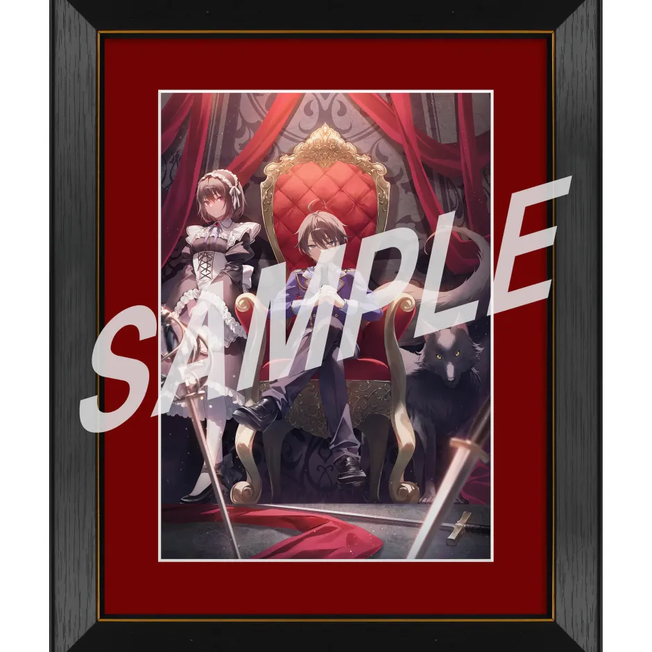 The Demon Sword Master of Excalibur Academy Completion Commemoration A4 Chara Fine Graph Leonis & Shary & Blackus New