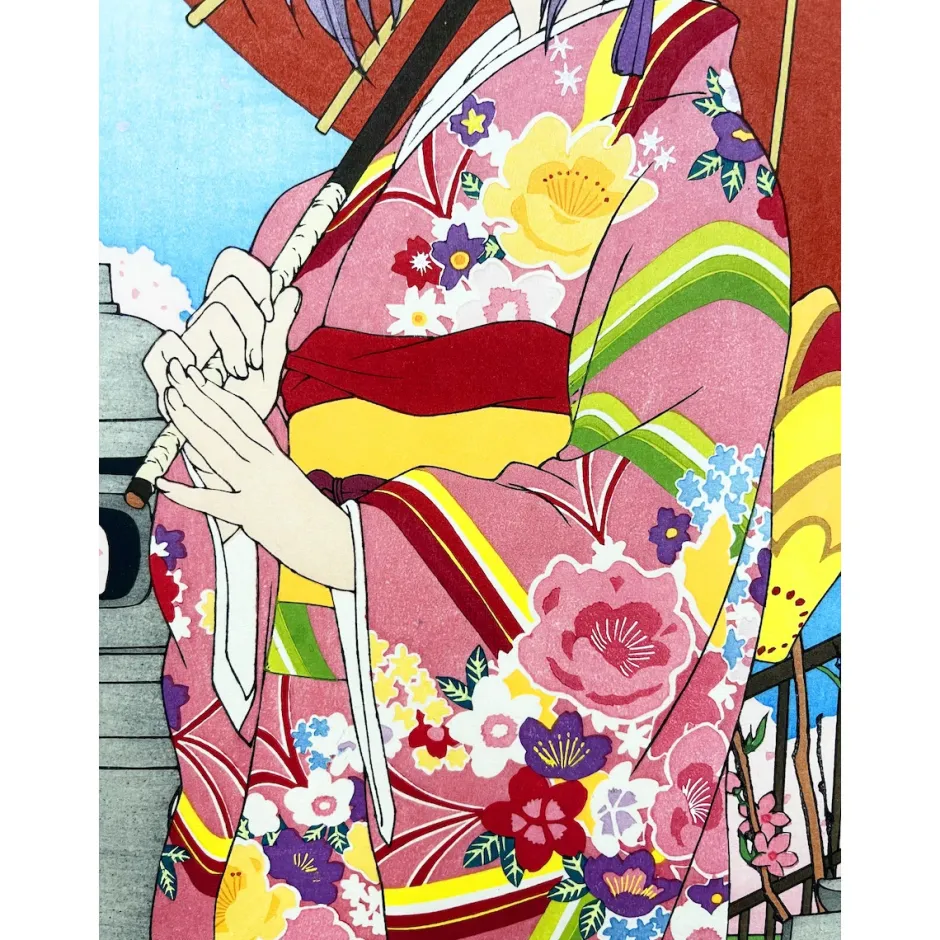 The Melancholy of Haruhi Suzumiya Ouka Kasamochi Bijin Yuki Nagato Ukiyo-e Woodblock Print Hot