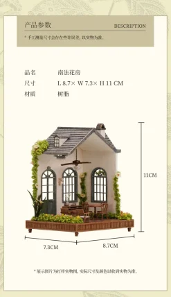 The South French Flower House 1/64 Scale Doll House Outlet