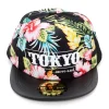 Hats & Caps>Tokyo Flower Pattern Flat Bill Hat
