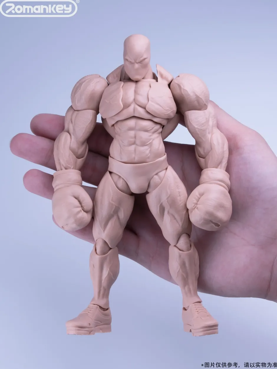 Action Figures>UMS003 Male Body Big Guy: White Skin 1/12 Scale Action Figure