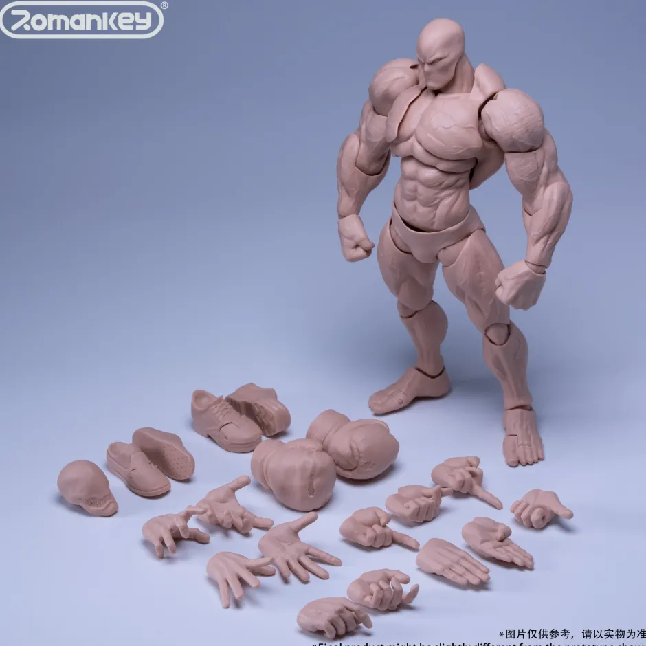 Action Figures>UMS003 Male Body Big Guy: White Skin 1/12 Scale Action Figure