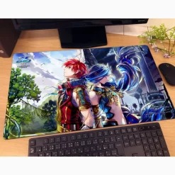 Home Goods>Ys VIII: Lacrimosa of Dana Rubber Mat Blue Waves Two Guardians