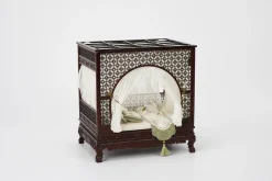 Scale Figures>Yue Dong Chuang 1/12 Scale Wood Frame Bed Chinese Ancient Style Miniature