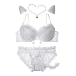 YUMMY MART White Cat Lingerie Set Outlet