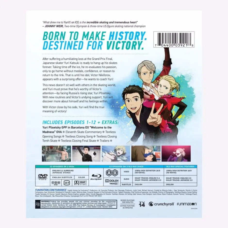 Yuri!!! on Ice: The Complete Series Blu-ray/DVD Combo Pack Outlet